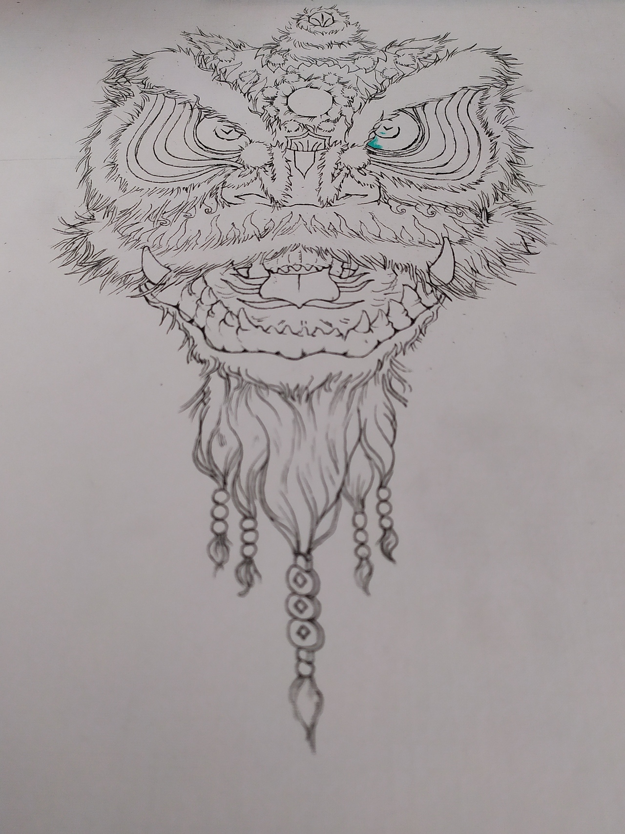 2019年末彩铅手绘《醒狮》