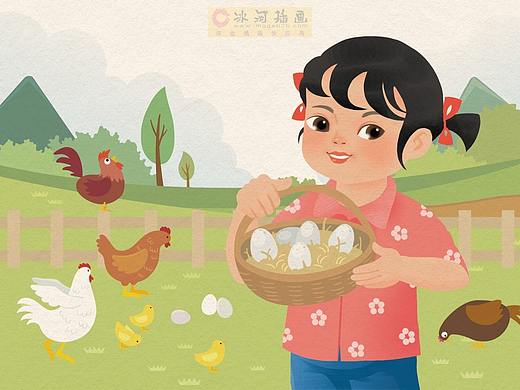 劳动教育二类教材青少读物封面插画扁平老画报画风