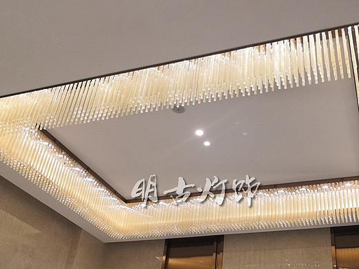 酒店电梯间过道水晶灯定制 成都酒店灯具设计