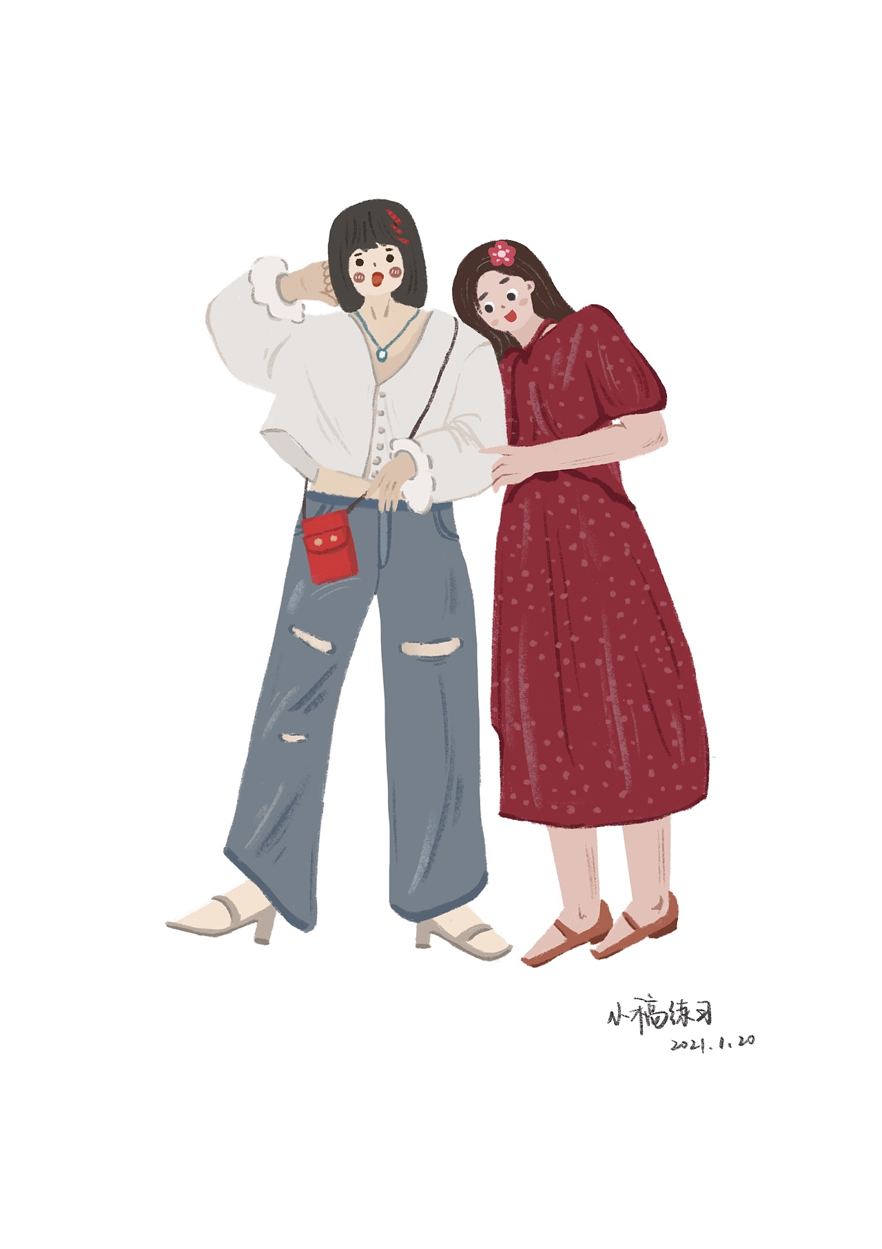 人物簡(jiǎn)單插畫(huà)（圖ZMjQwNDUwNjUy） - 兒童插畫(huà) - 站酷設(shè)計(jì)師hardAQi原創(chuàng)素材 - 站酷ZCOOL