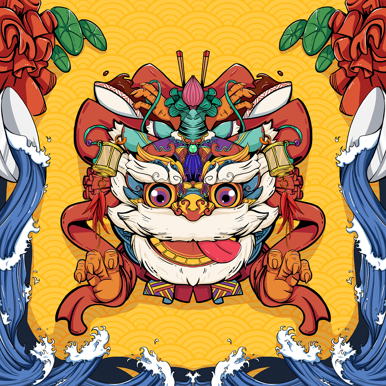 狮头|插画|商业插画|阿姨来份手抓饼 - 原创作品 - 站酷 (zcool)