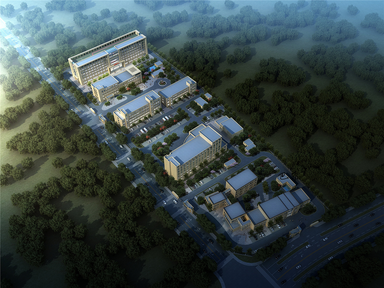 医院透视鸟瞰——打造花园式医院