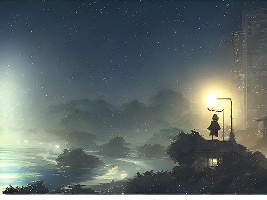 #站酷梦笔#机械迷城，夜晚，新海诚作品，流行趋势，Ar