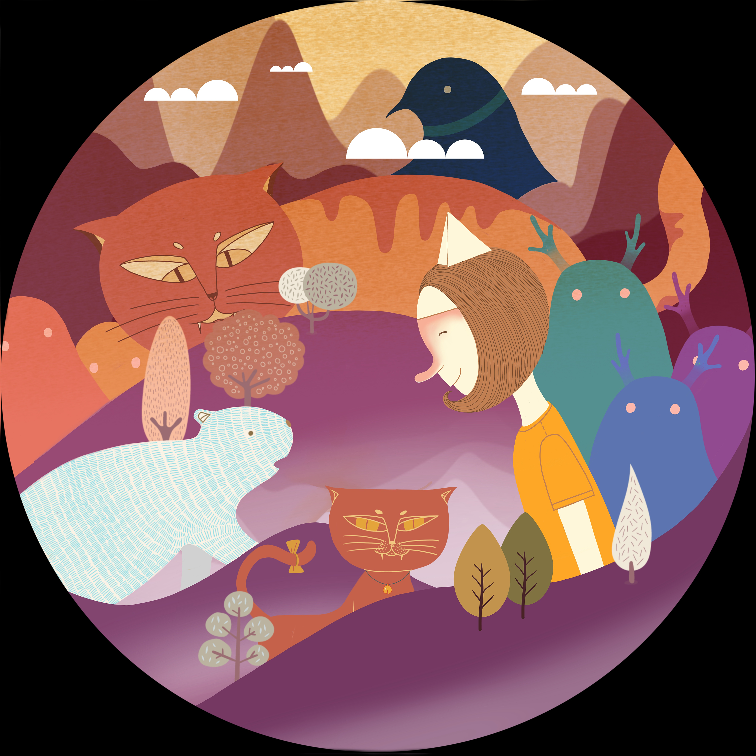 《阳光下足迹》绘本插图