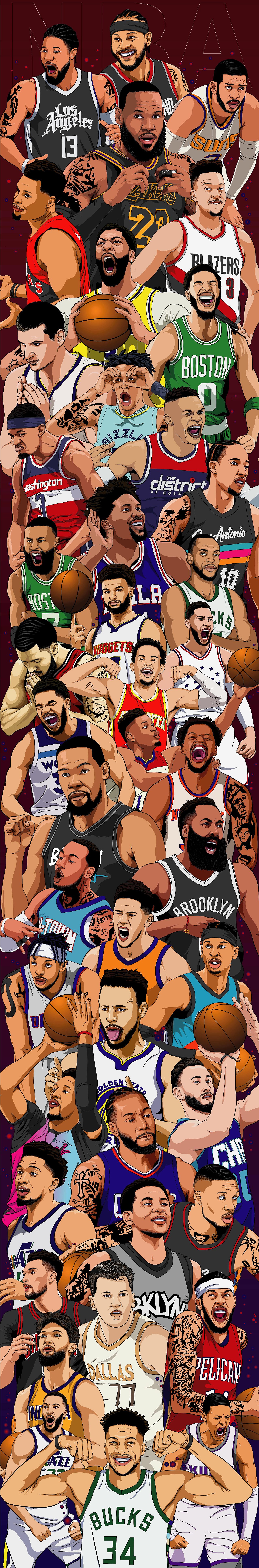 nba202021赛季各位球星的合影