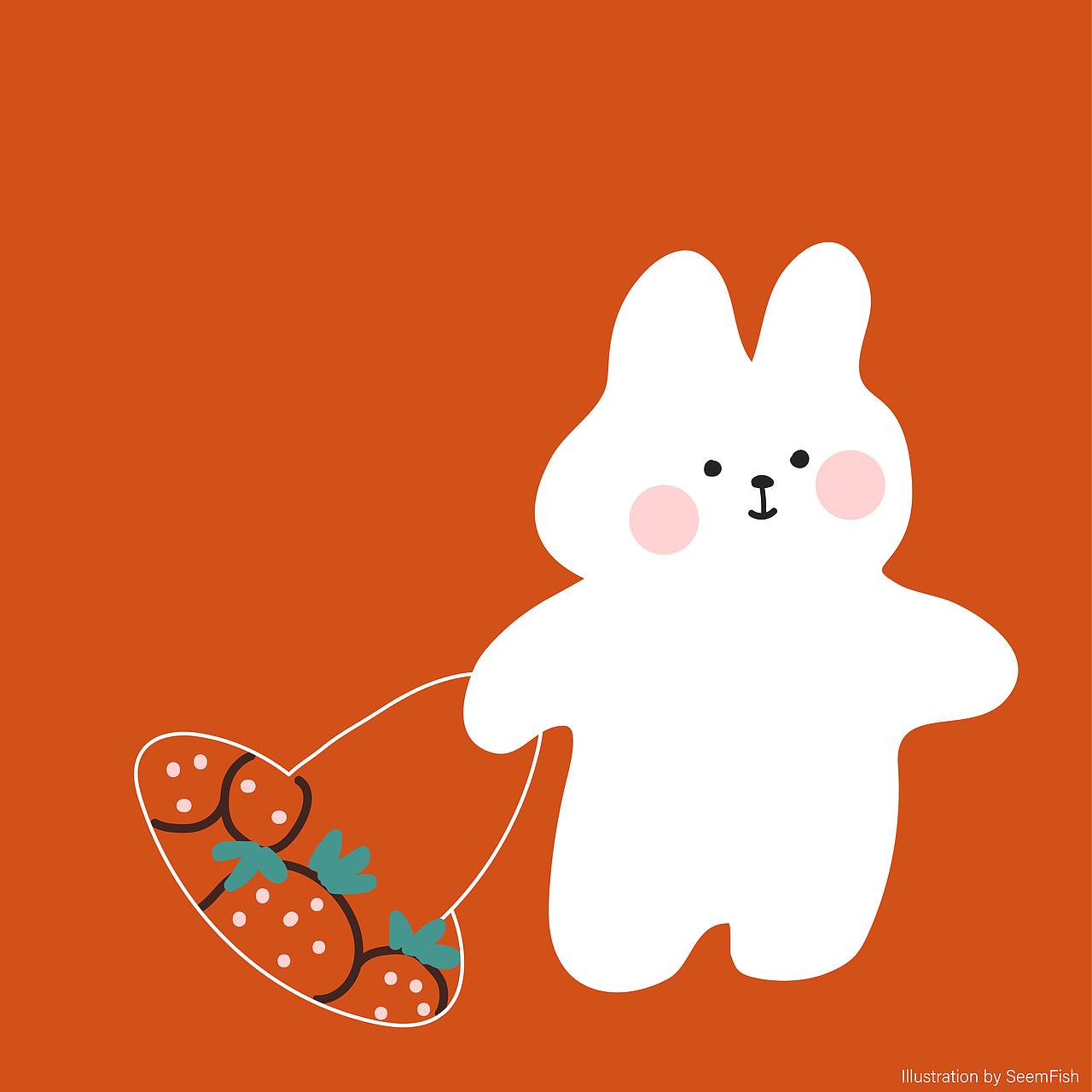 🐰🐰和🍓（图ZMjA0NTM5MDUy） - 商业插画 - 站酷设计师SeemFish原创素材 - 站酷ZCOOL