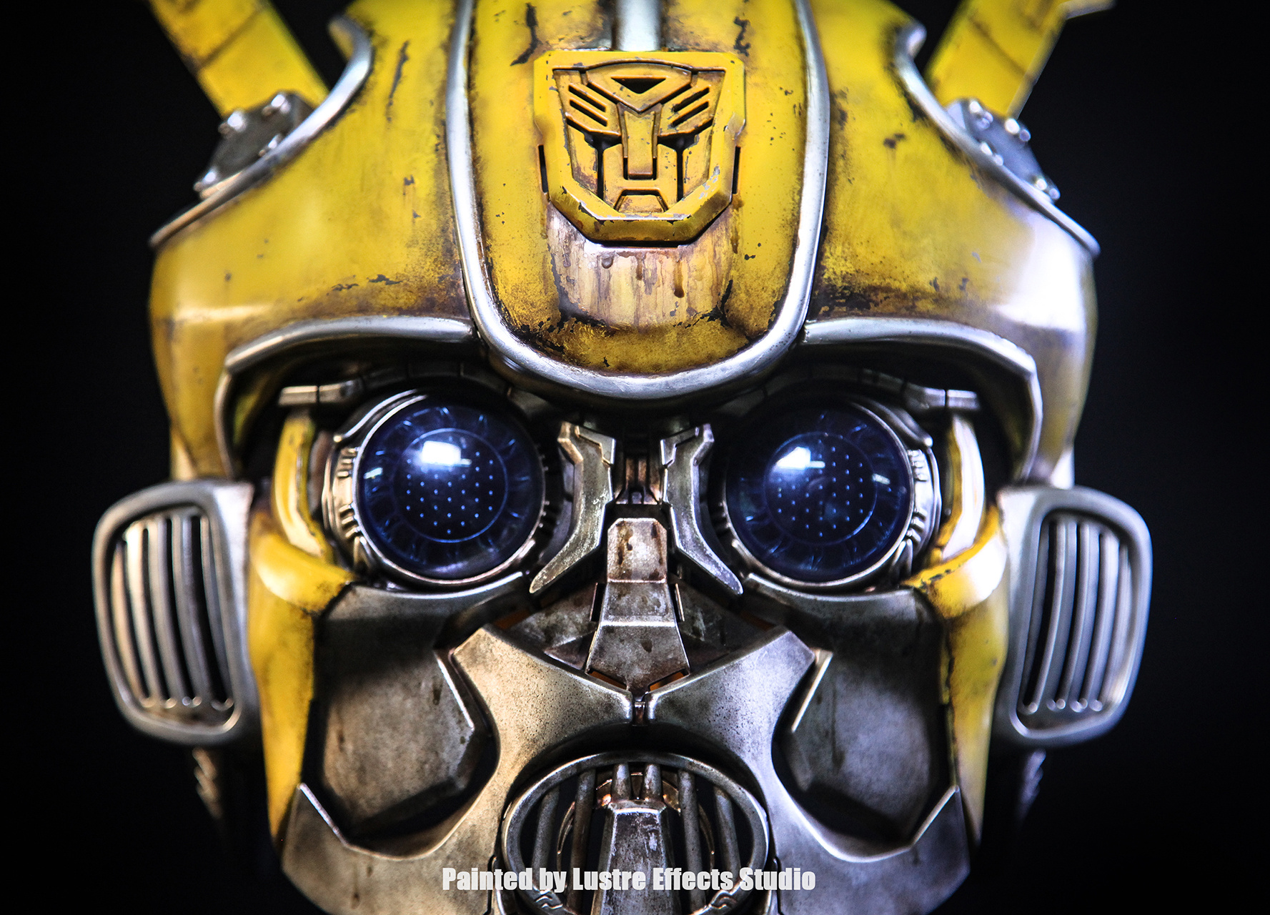 孩之宝电影版变形金刚大黄蜂bumblebee头盔升级涂装