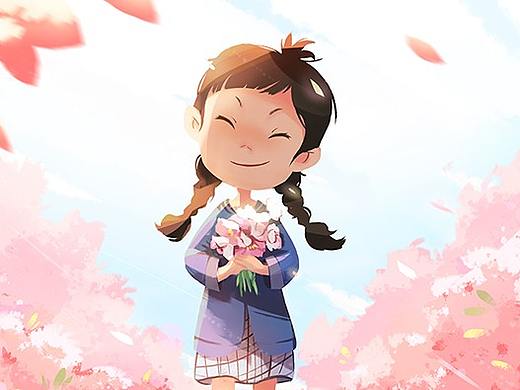 花中女孩（個人主頁-ZNDQ5NDk4MTY=） - 創(chuàng)作習(xí)作 - 站酷設(shè)計(jì)師湯圓伢原創(chuàng)素材 - 站酷ZCOOL