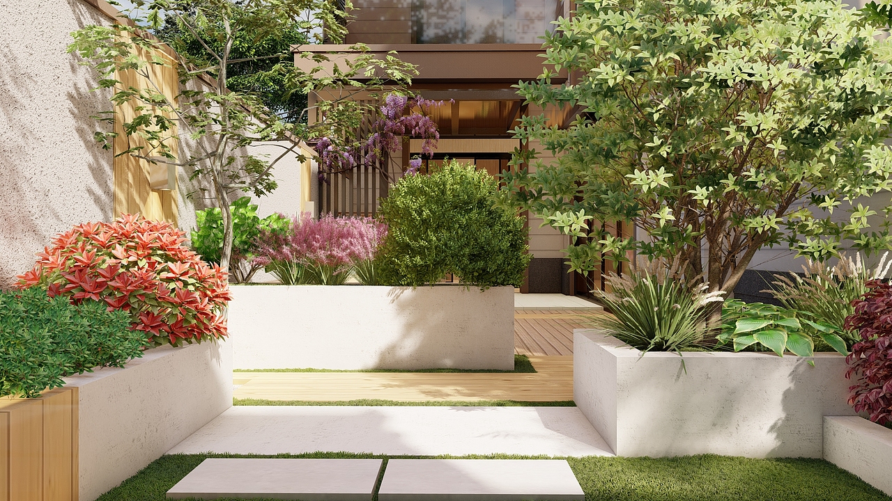 重庆江津华远春风渡80平现代花园设计