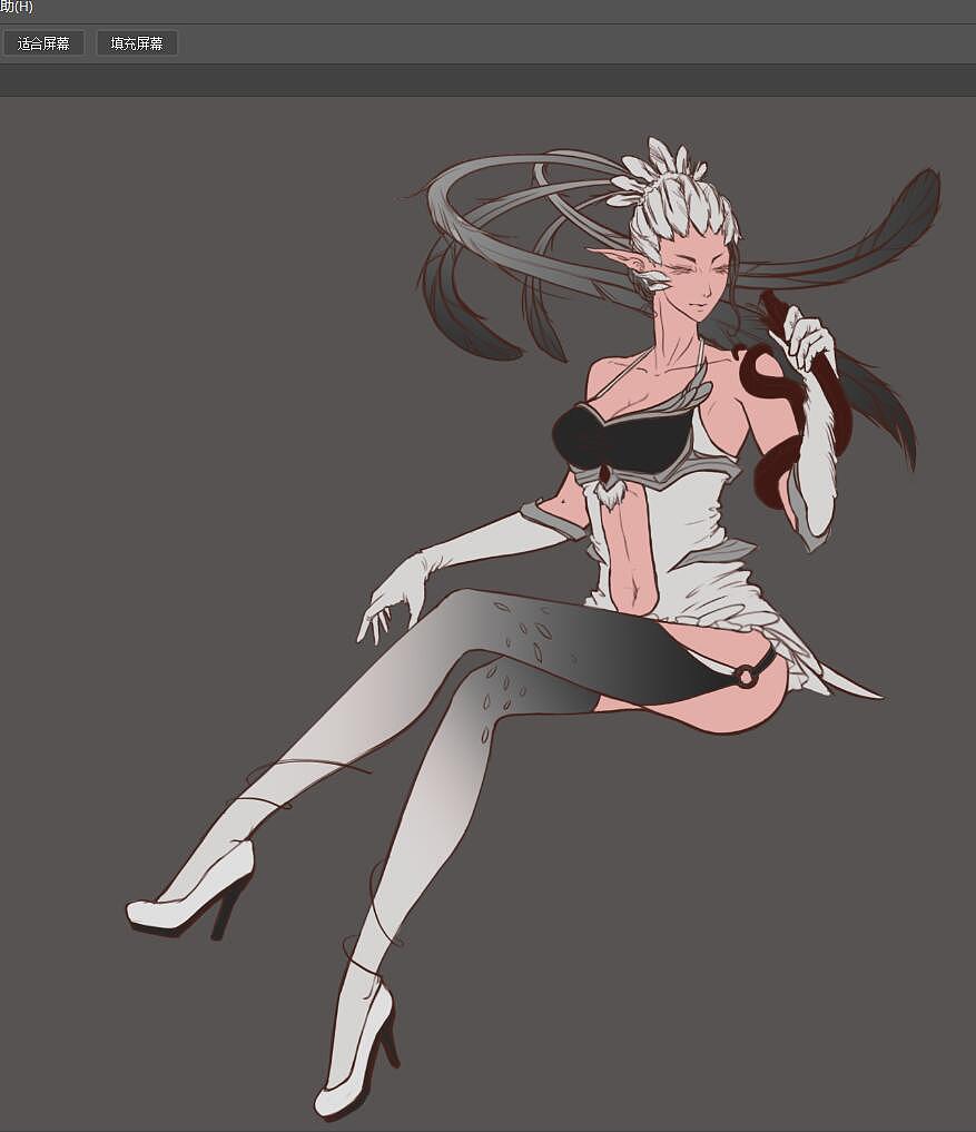 ps板绘黑历史重绘向蛇鹫拟人