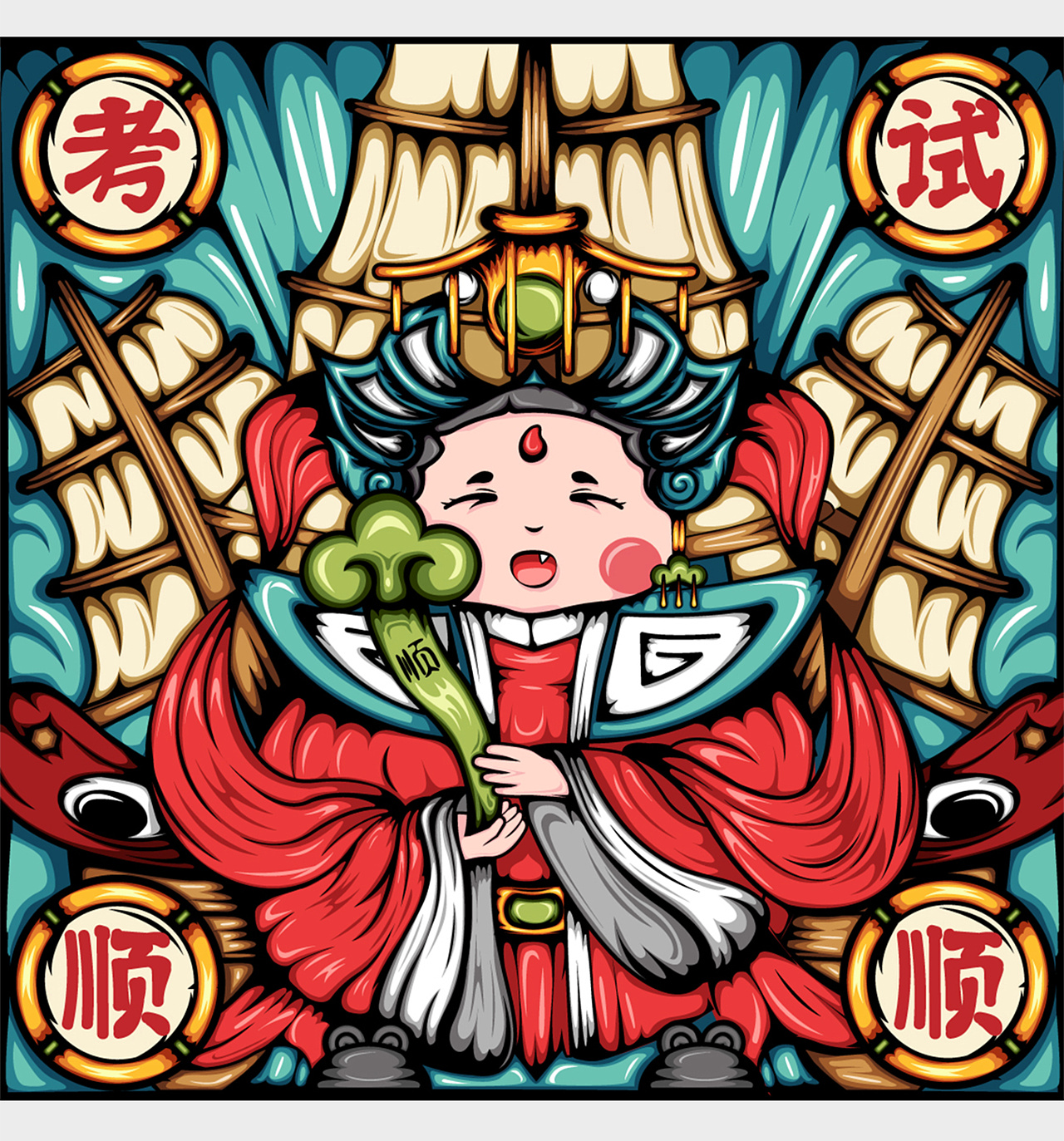 潮汕妈祖插画|平面|图案|凌朦嘟 - 原创作品 - 站酷 (zcool)