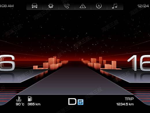 汽车全液晶仪表、主机中控HMI（UI） 005
