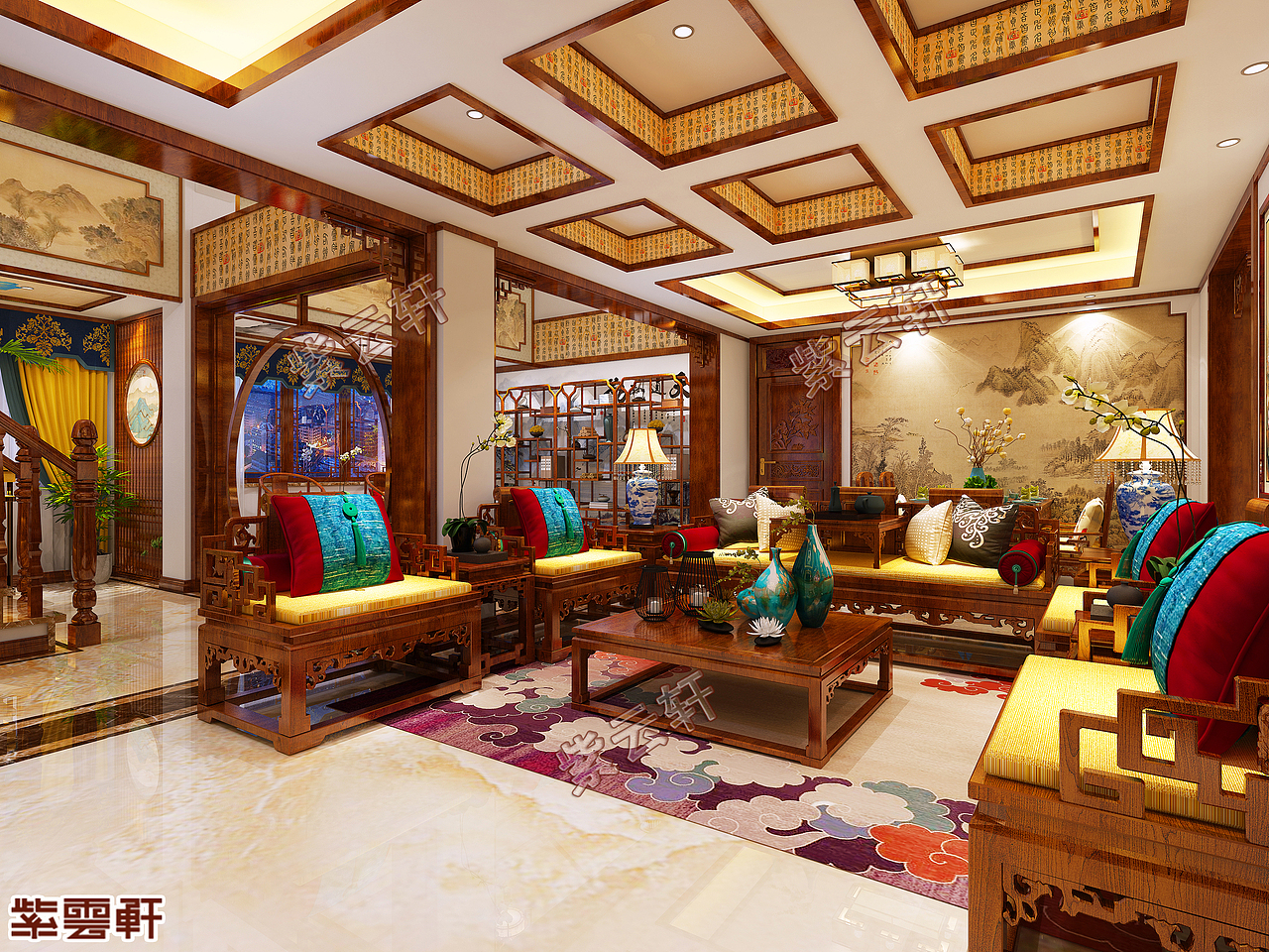 相约古典绚丽中式装修风格别墅（图ZMjc3NzIwMjg0） - 家装设计 - 站酷设计师紫云轩中式原创素材 - 站酷ZCOOL