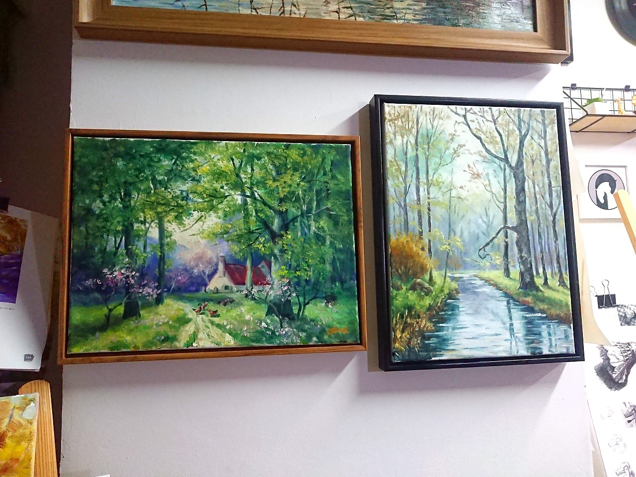 【油画教程】何老师教你画一张30x40油画林中小溪