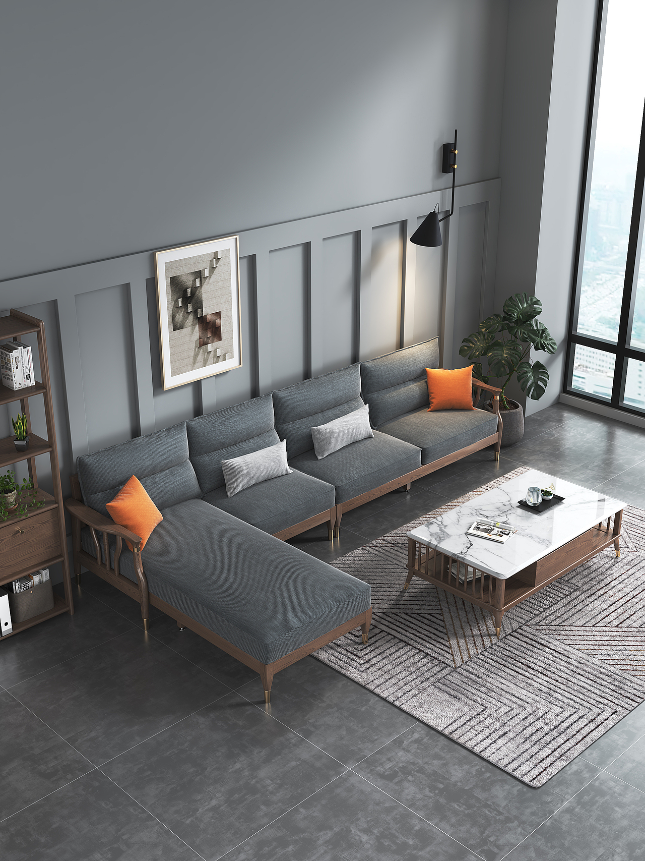 某电商家具产品渲染 - 实木沙发款（原木+梨花木）（图ZMjczNjMzNTA4） - 场景 - 站酷设计师氷奈冰丶瞬原创素材 - 站酷ZCOOL