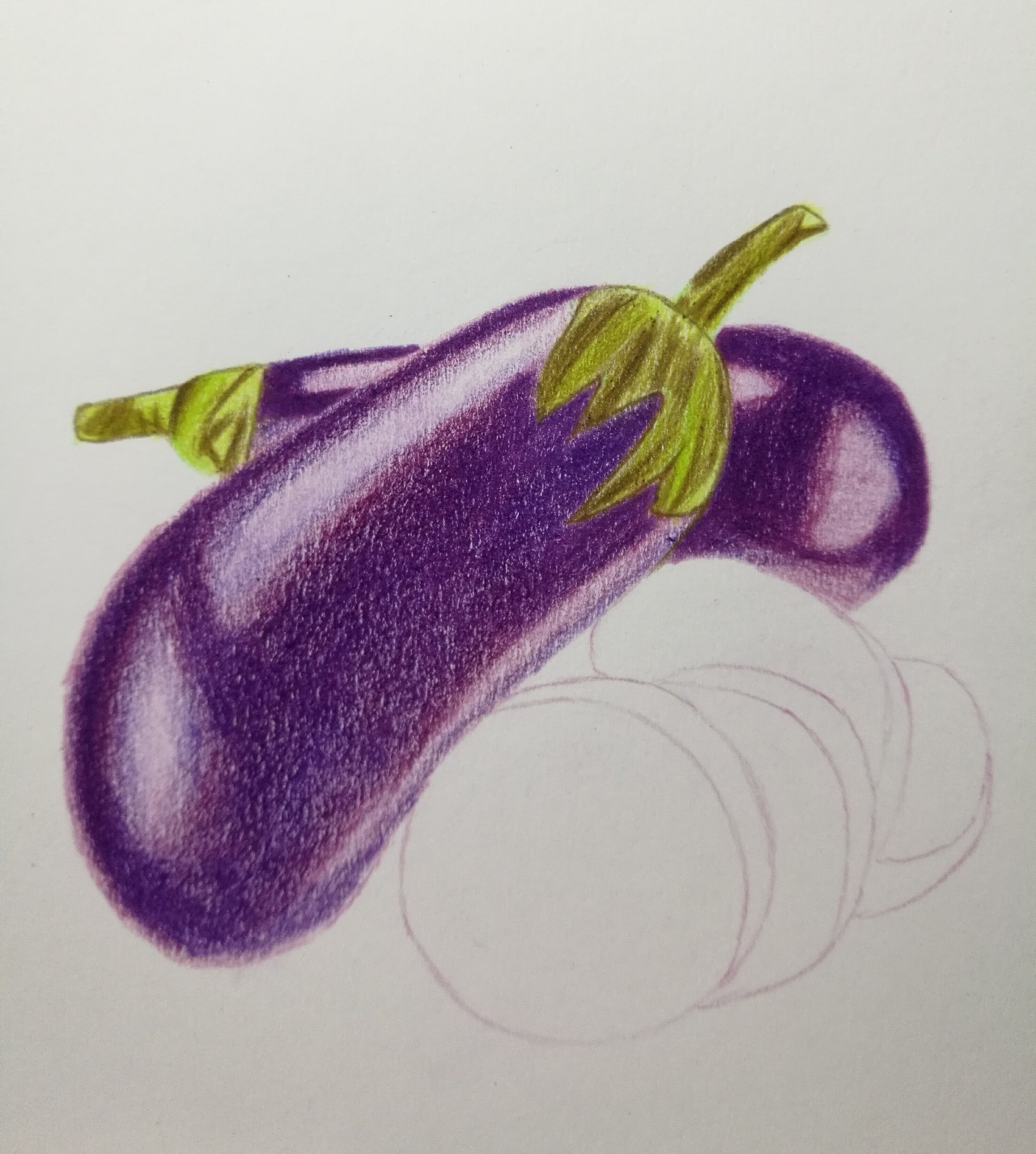 简笔画茄子的画法步骤及口诀 儿童画涂色卡茄子教程 肉丁儿童网