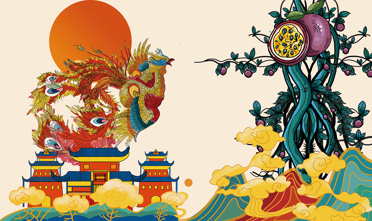 百香果插画包装