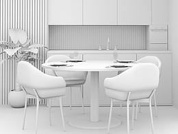 C4D室內(nèi)渲染廚房餐廳一體