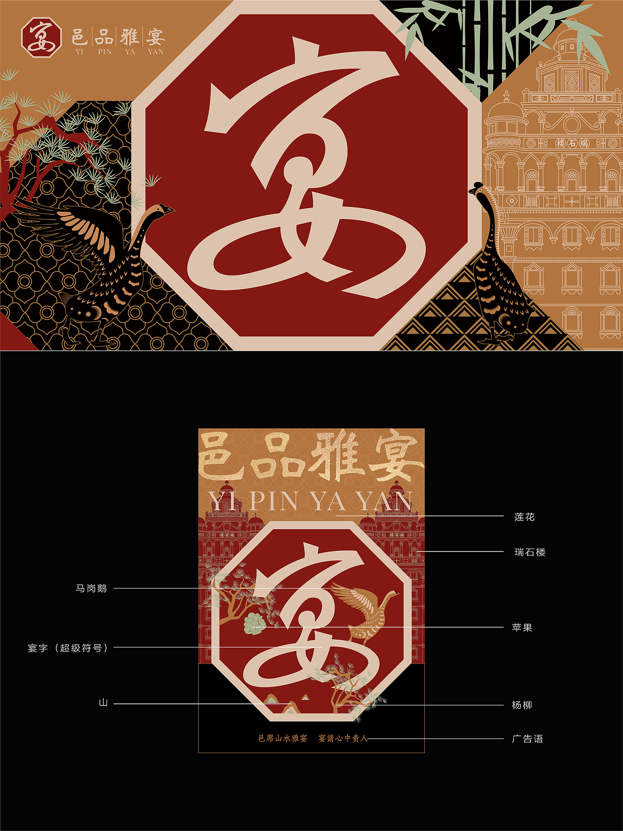 邑品雅宴品牌设计|打造侨乡优雅宴聚餐厅