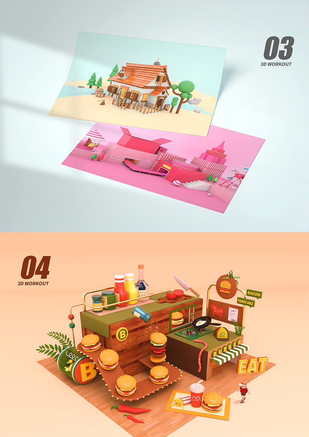 2021-C4D日常练习（图ZMjUyMTgxODg4） - 其他三维 - 站酷设计师大白天l原创素材 - 站酷ZCOOL