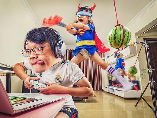 哥哥~！我打到大西瓜啦！我赢啦！！啊啊啊哈哈哈！！