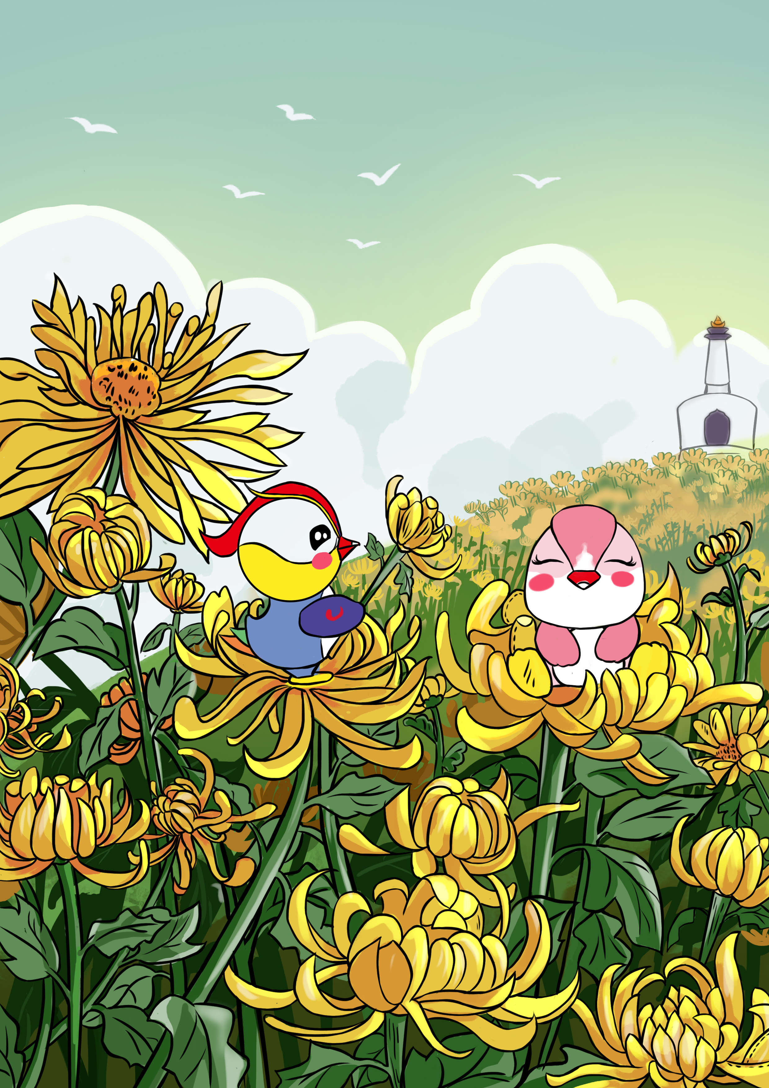 北海公园节气插画