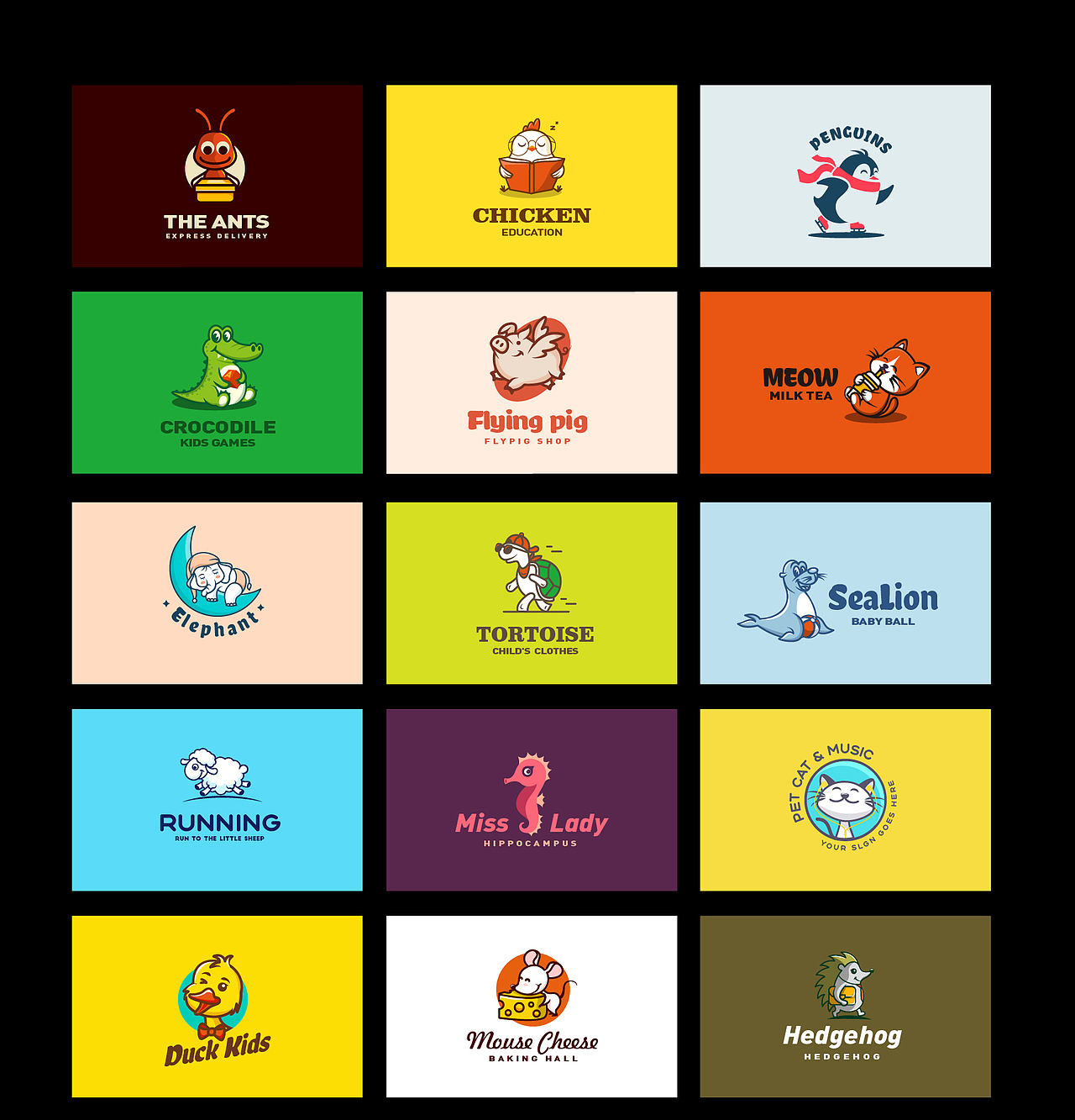 LOGO-卡通可爱动物合集