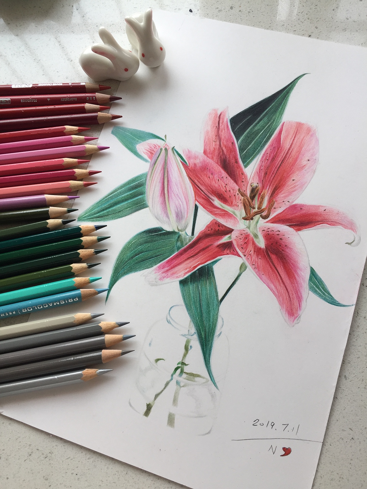 彩铅手绘 百合花（图ZMTY2Njg5MTQ0） - 绘画 - 站酷设计师永远的蓉儿恩心原创素材 - 站酷ZCOOL