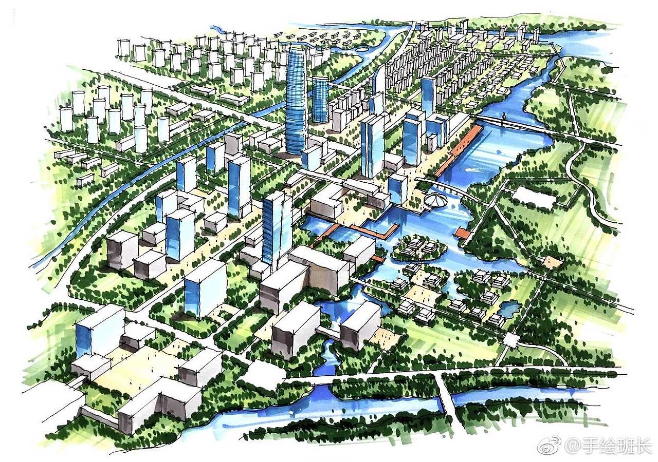 鸟瞰图（图ZMTEzNjU1ODc2） - 其他空间 - 站酷设计师手绘班长原创素材 - 站酷ZCOOL