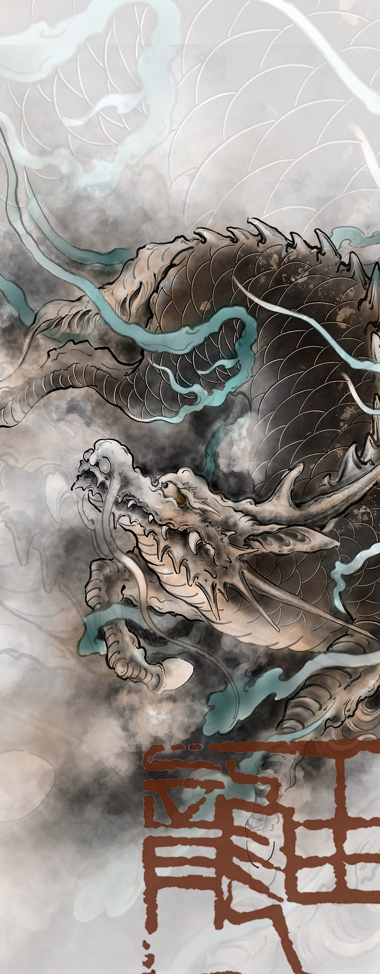 麒麟纹身手稿设计