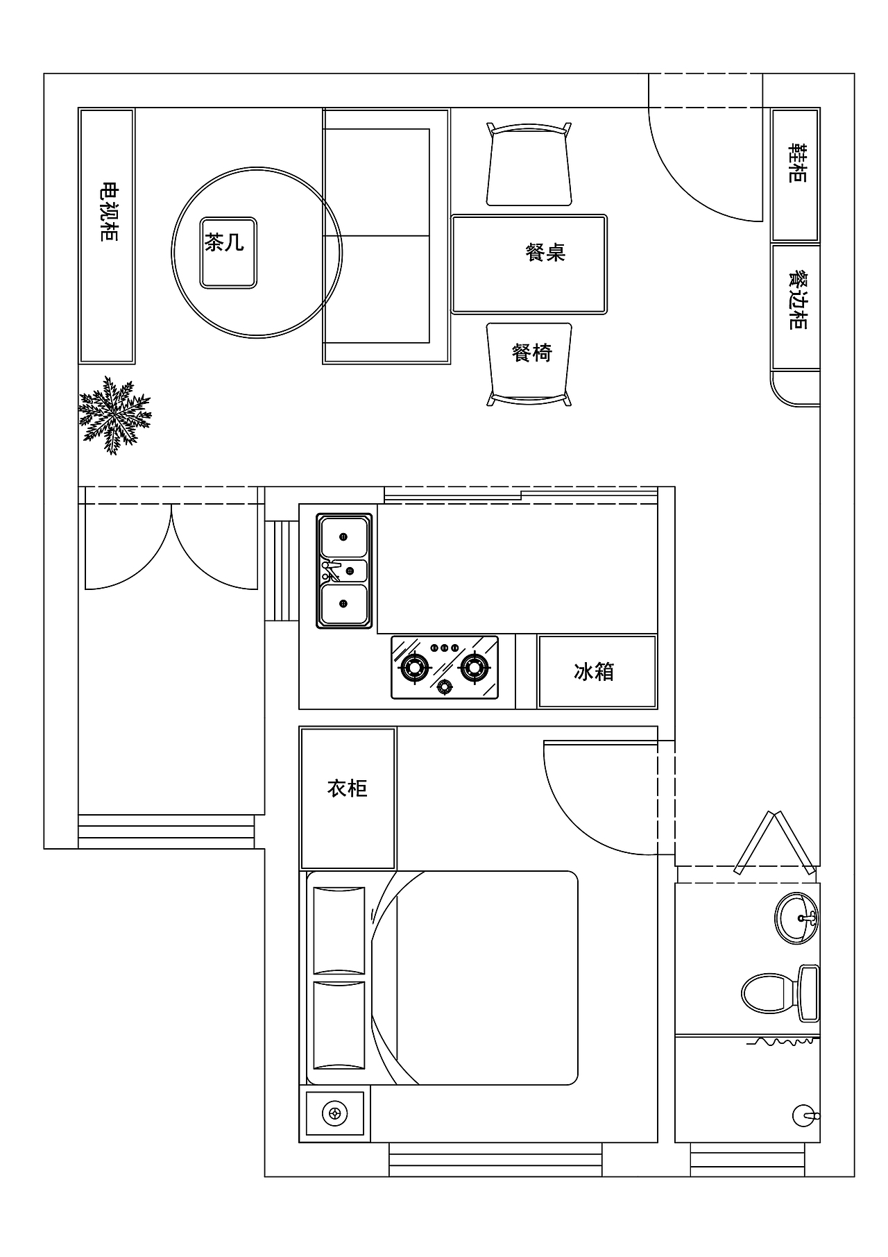 一个45平米的家居设计（图ZMTM1NjAzMDc2） - 生活用品 - 站酷设计师Fairlyfeng原创素材 - 站酷ZCOOL