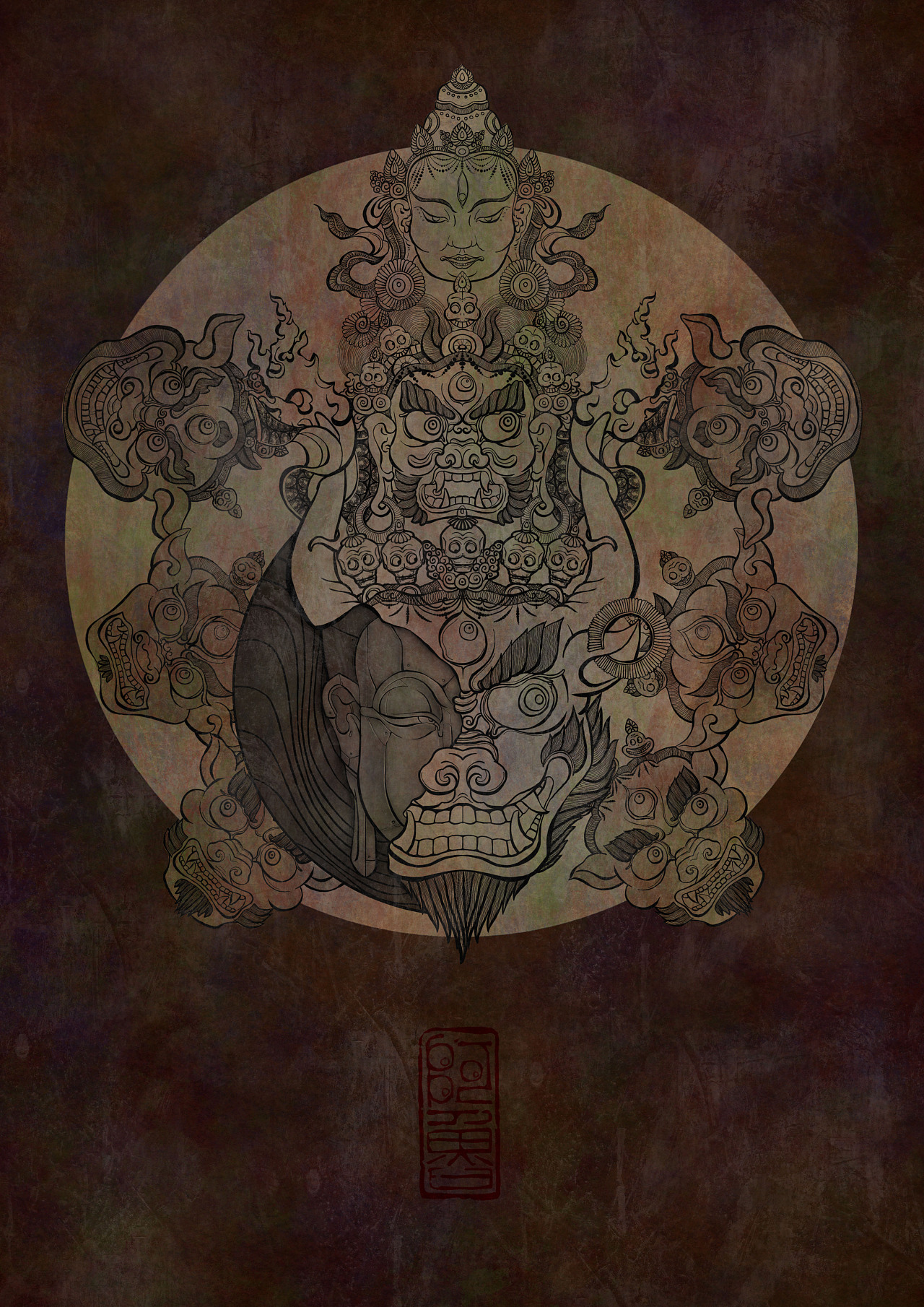 藏传佛教插画文创设计2