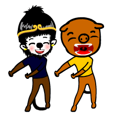 仁猴和毕加猪表情表情包