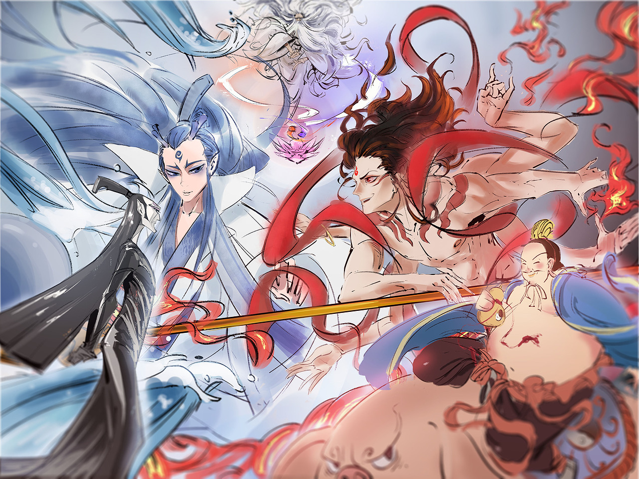 哪吒只魔童降世同人图（图ZMTc5ODgzMTM2） - 商业插画 - 站酷设计师朱门先达笑原创素材 - 站酷ZCOOL