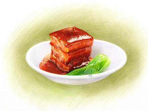 彩铅教程 | 问君能有几多愁，心里惦记红烧肉