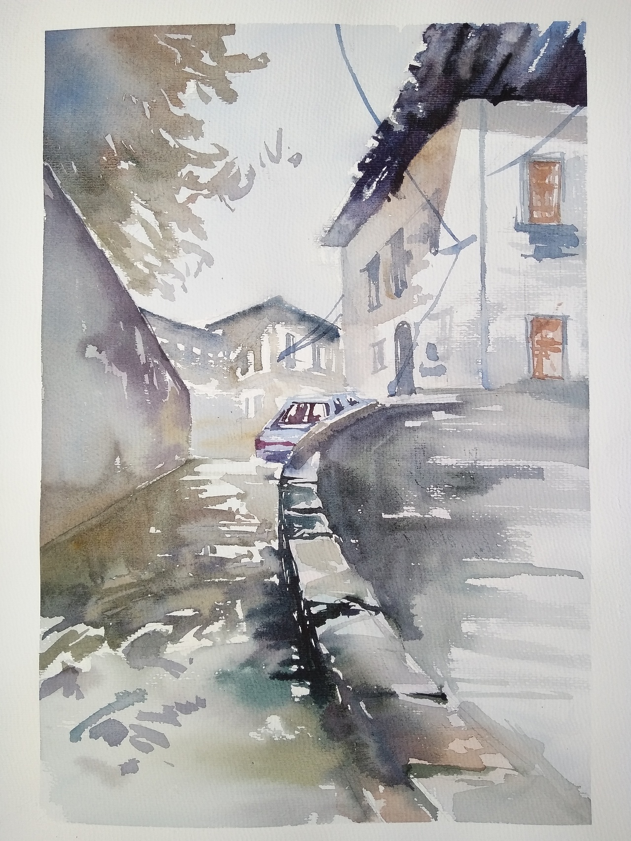 速写水彩写生江西瑶里