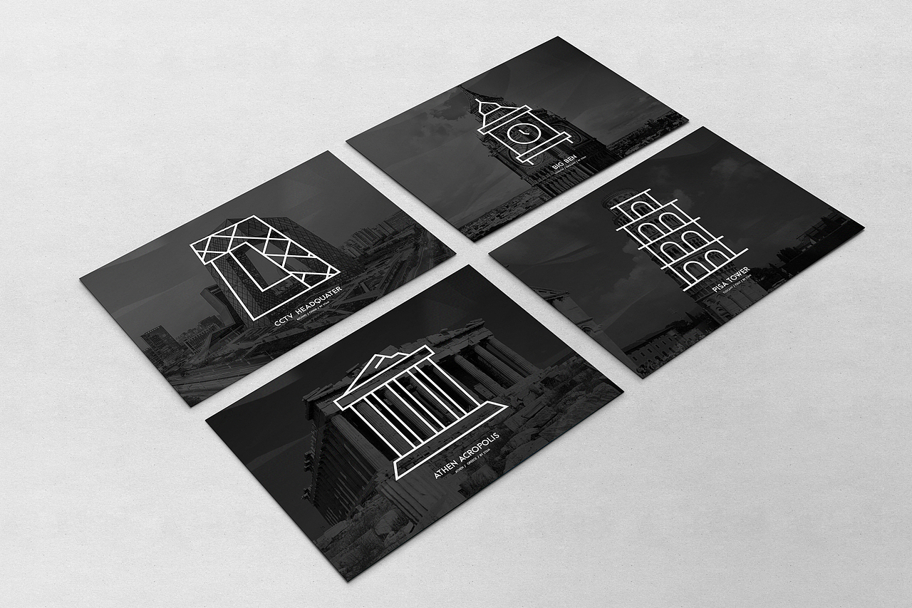 城市地标建筑图标设计