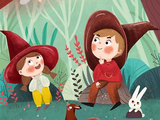 小精靈，你快下來?。▊€人主頁-ZNDA3NzY3NDA=） - 兒童插畫 - 站酷設(shè)計(jì)師一溪月原創(chuàng)素材 - 站酷ZCOOL