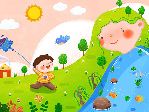 春分（個人主頁-ZNjc5Mzg1MDg=） - 兒童插畫 - 站酷設(shè)計師洛洛畫畫原創(chuàng)素材 - 站酷ZCOOL