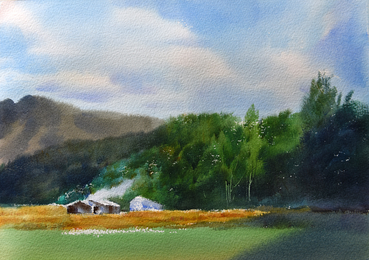 水彩风景步骤图 - 原创作品 - 站酷(zcool)