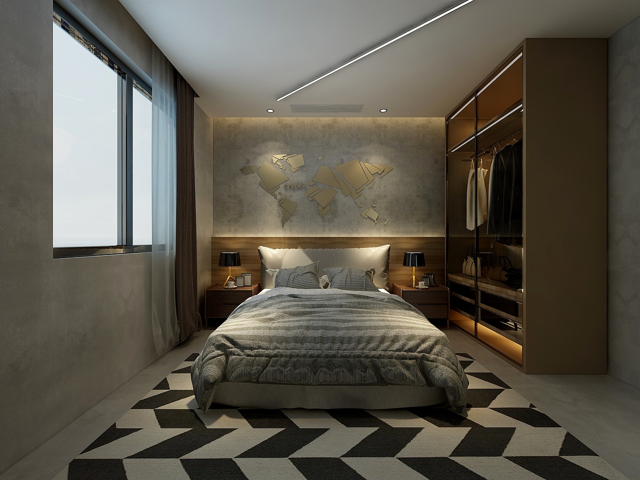 300㎡极简工业风六居室