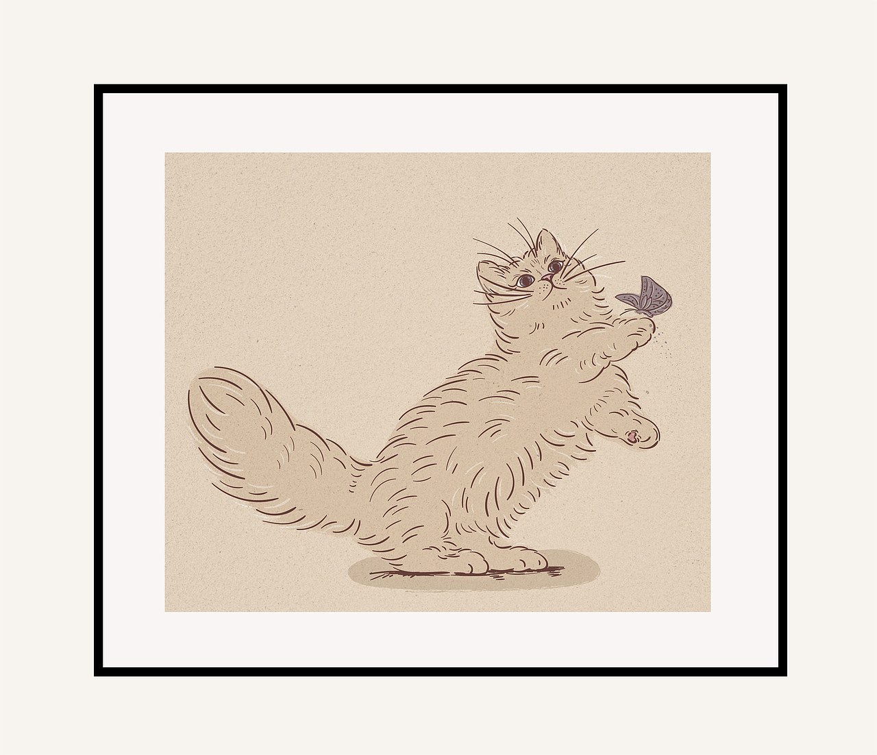 猫咪装饰画线稿