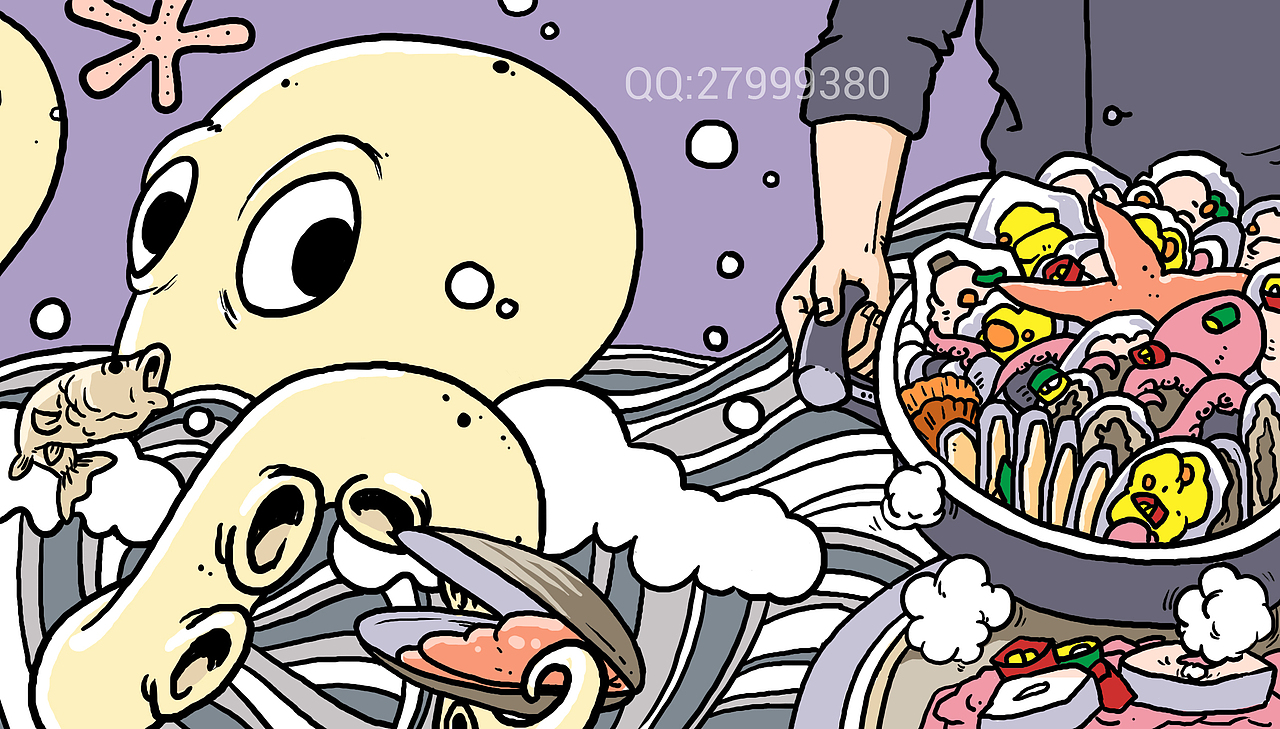商业插画-海对面餐饮阜成门分店壁画（原创设计+壁画）（图ZNDg2MDk4ODQ=） - 商业插画 - 站酷设计师二手漫画家原创素材 - 站酷ZCOOL