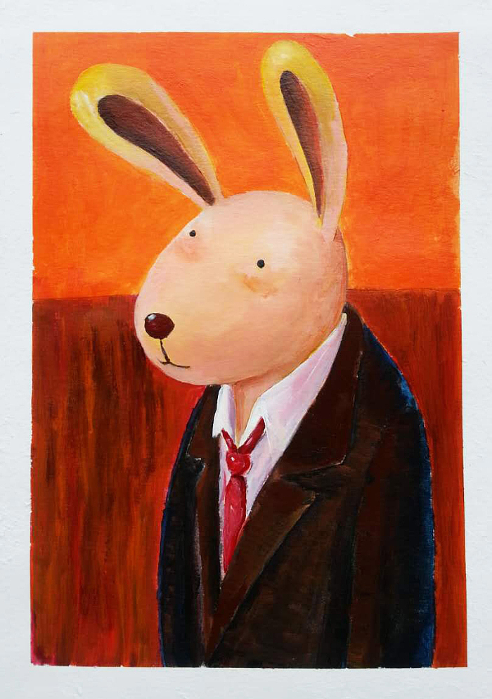 原创设计-熊猫/猫咪/兔子/小猪-插画/装饰画