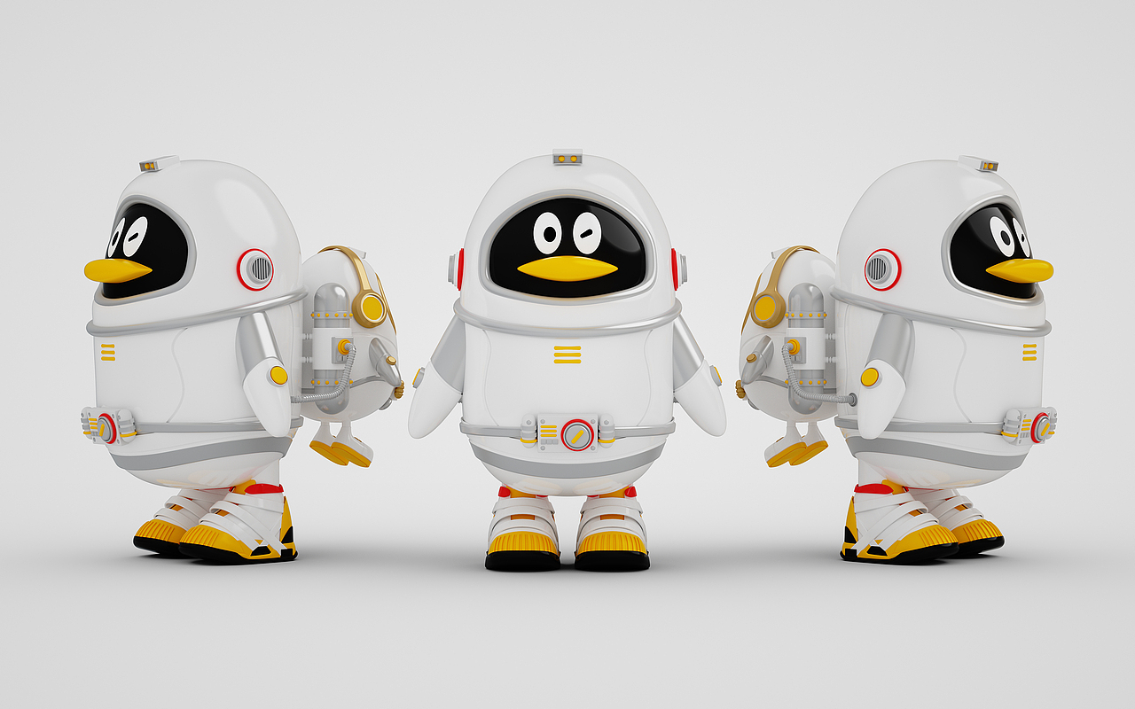 太空企鹅三维卡通IP形象建模渲染（图ZMjA3NTA0ODM2） - 人物/生物 - 站酷设计师张玉亮视觉设计原创素材 - 站酷ZCOOL