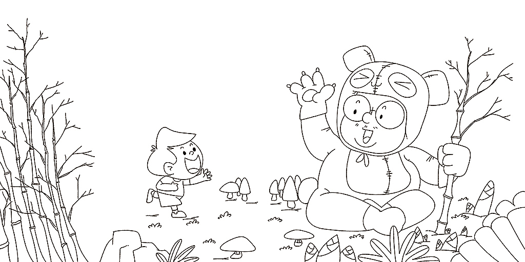 儿童插画绘制过程——熊猫爸爸（图ZODc3MjMyNDQ=） - 儿童插画 - 站酷设计师路正有张画原创素材 - 站酷ZCOOL