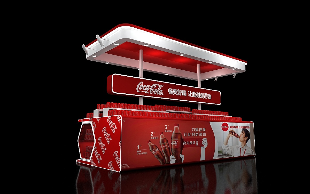 可口可乐堆头3d设计效果图|三维|场景|ak212 原创作品 站酷
