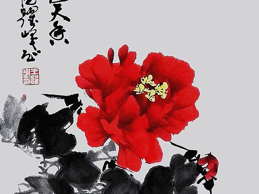 著名牡丹画家客厅装饰画花开富贵