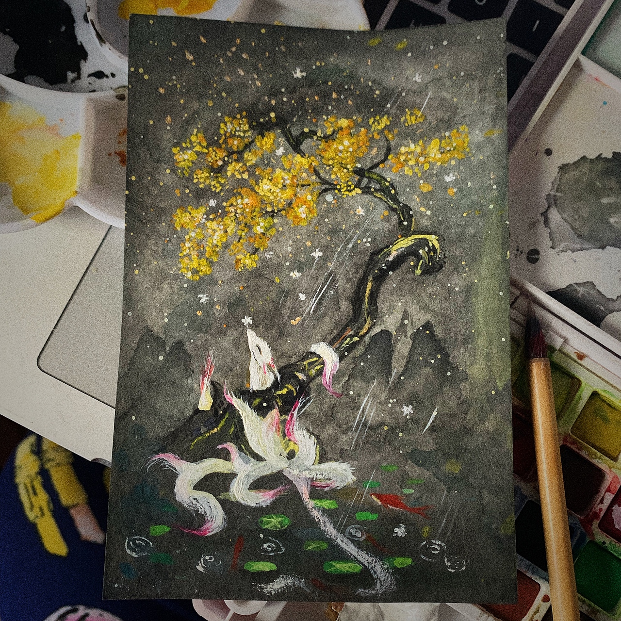 微雨（图ZMTYwMTMxMjky） - 艺术插画 - 站酷设计师不喝血的小僵尸原创素材 - 站酷ZCOOL