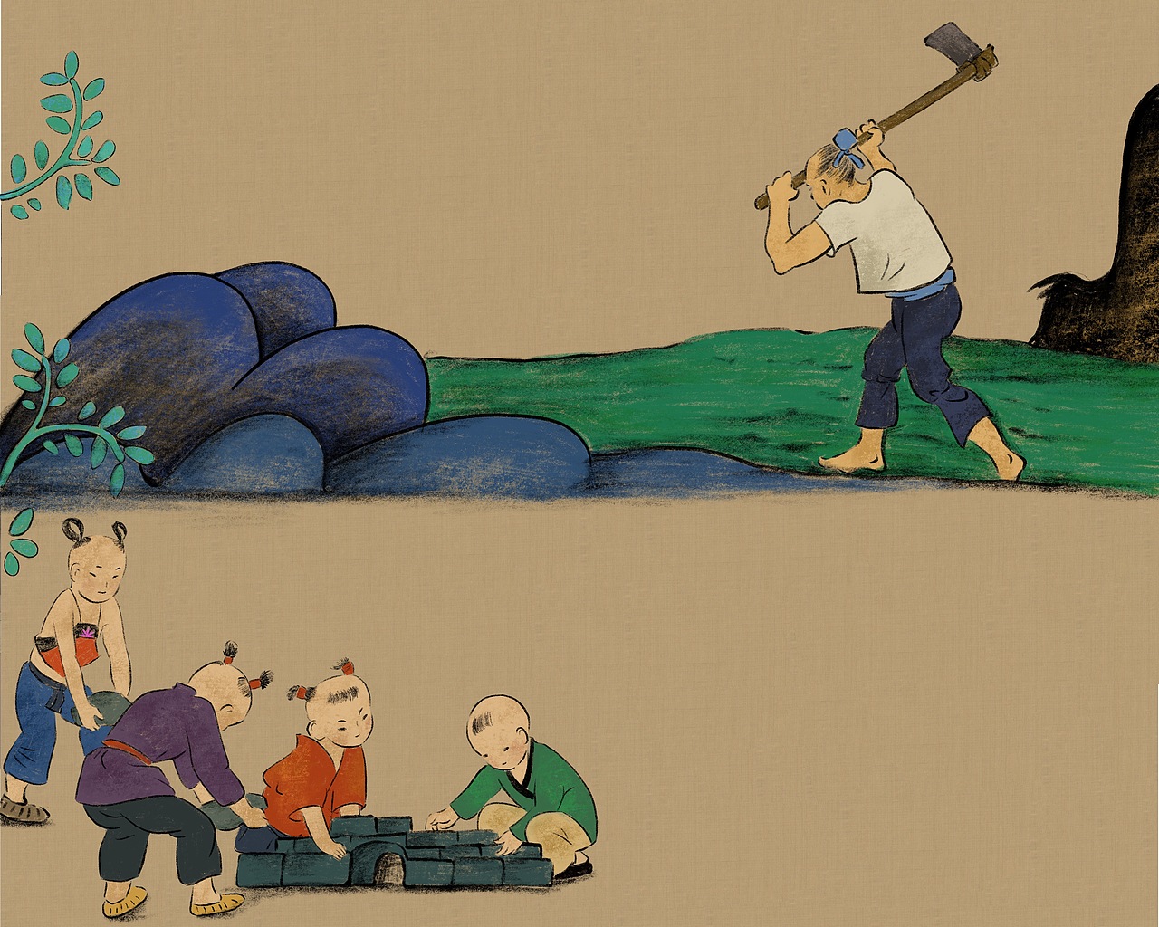 《神童项橐》（新华网上线、连环画报发表）（图ZMjM5MzY4MTY0） - 绘本 - 站酷设计师青艾画画原创素材 - 站酷ZCOOL